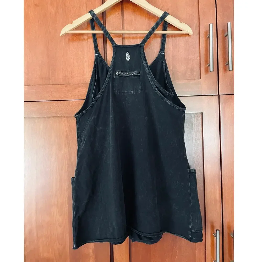 Free People Movement Hot Shot Mini Dress Built In Shorts Black Size Small